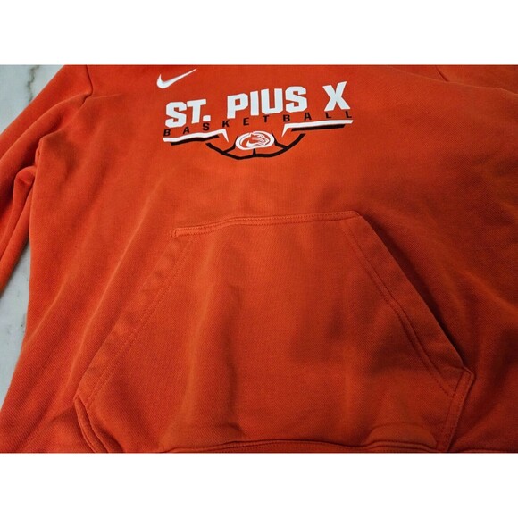 Nike Men's Basketball Hoodie - Cotton Blend, Orange, Size L, St. Pius X Print - Picture 3 of 12